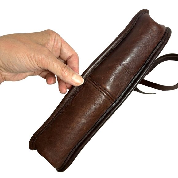 Vintage Coach WESTON Shoulder Bag Turn Lock Wood Dowls Brown Leather 9021 MEXICO - Picture 6 of 13